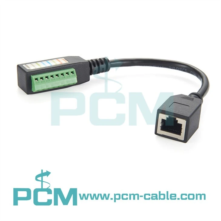 RJ45 Soced Benyw i 8-Pinio Cebl Addasydd Terfynell