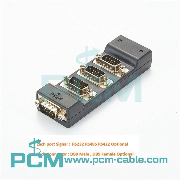 USB i 4 porthladd RS-232 Blwch gyda Cable
