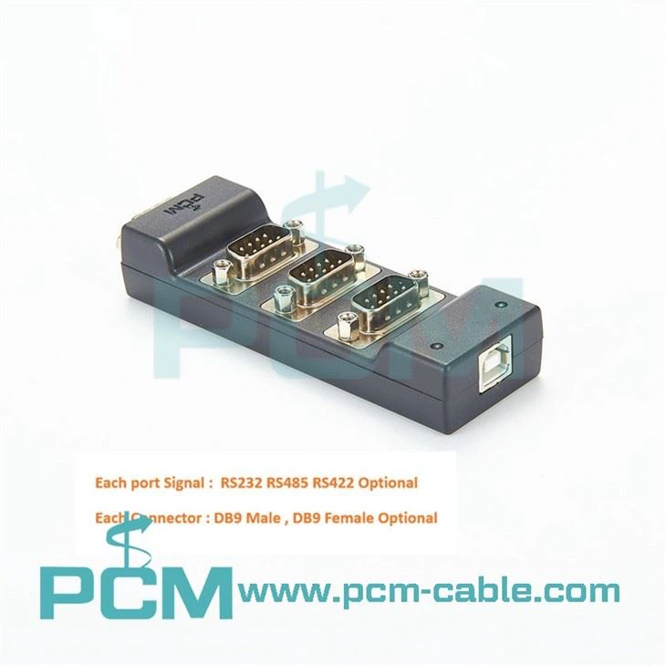 USB To DB9 RS232 Hub 4 Port