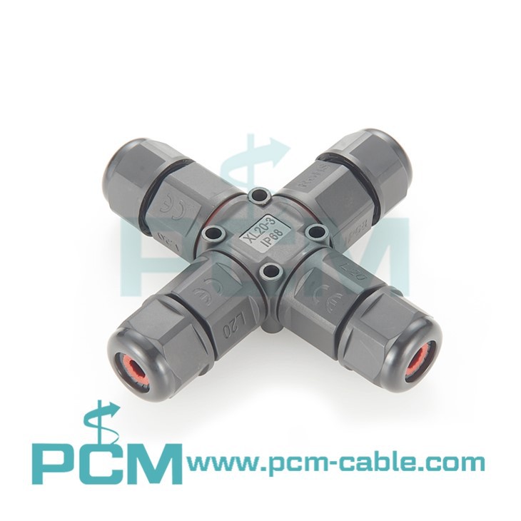 IP68 Blwch Cyffordd Awyr Agored 4 Ffordd Cysylltydd Gwifren Cebl Trydanol