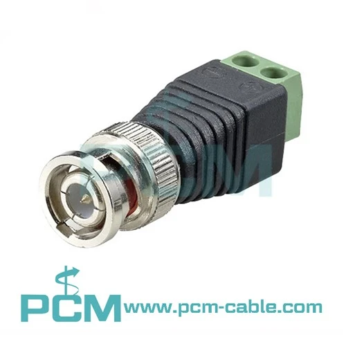 BNC Gwryw Plug I AV 2-Sgriw Terminal Bloc Balum Connector
