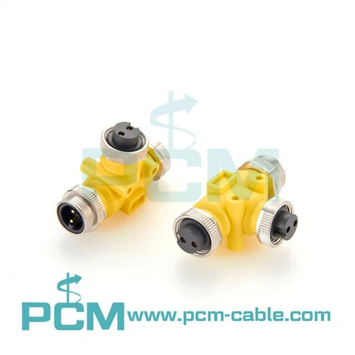 DeviceNet Mini-Newid T-Splitter Cylchol Connector Adapter