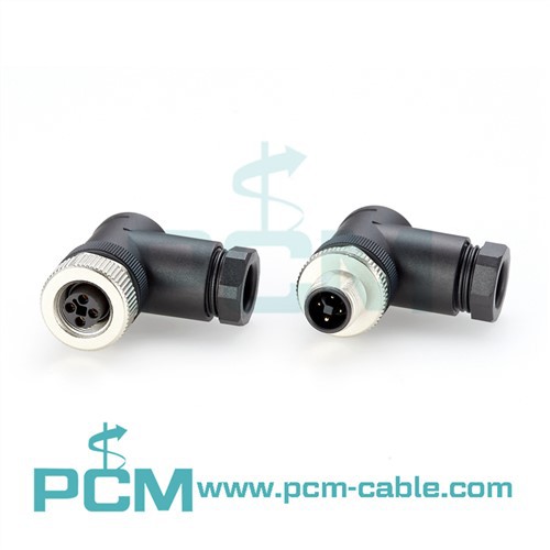 Cysylltydd Wireable Maes M12 T-Cod-T Ongl Sgwâr