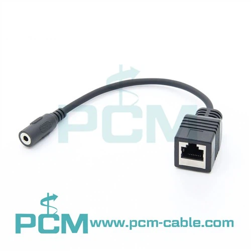 RJ45 Benyw I 3.5mm Stereo Cable Adapter