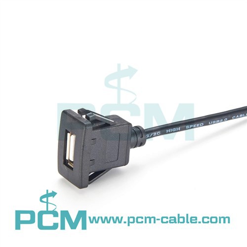 Cable Mount Panel Snap-In USB A.