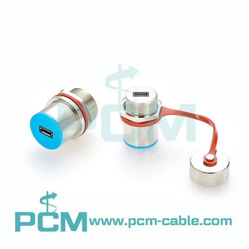IP67 Panel Diwydiant Micro-USB Soced Benyw