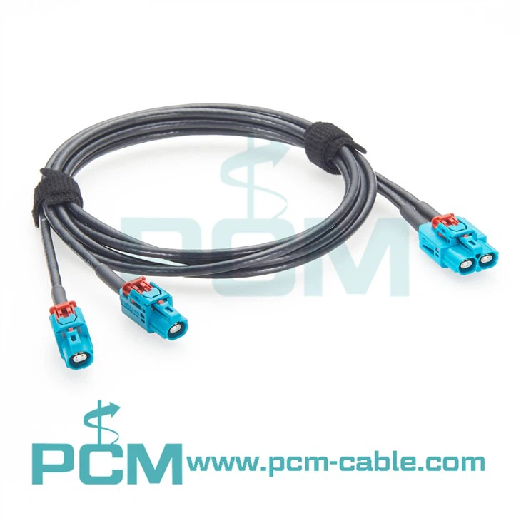 Factory-direct GEMnet automotive Ethernet Y cable with dual-cavity female to dual single-cavity female connectors