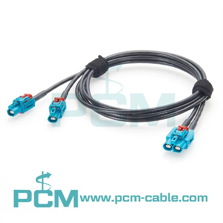 GEMnet dual-port to dual single-port automotive Ethernet split cable with Code Z housing