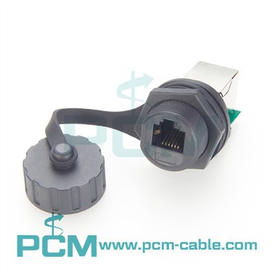 6P6C RJ12 Panel gwrth-ddŵr Mount Coupler Inline Adapter Ffôn