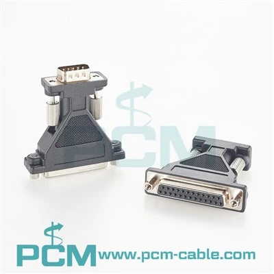 DB25 Benyw i DB9 Gwryw RS232 Adapter