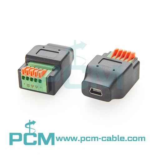 Soced Benywaidd USB Mini B I Floc Terfynell 5 Pin
